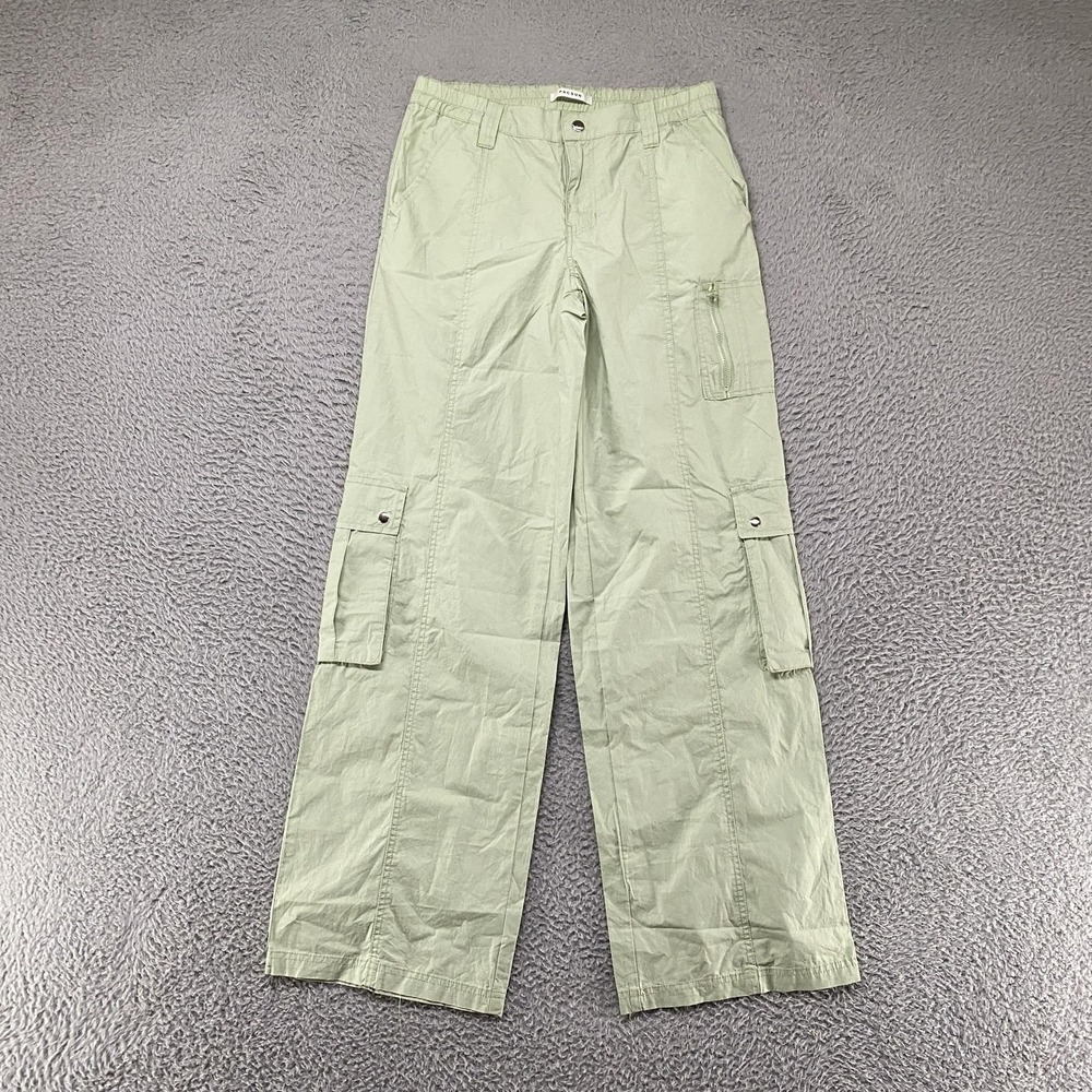 PacSun Low Rise Puddle Cargo Pants Womens Small Sage Green Wide Leg Dance Y2K